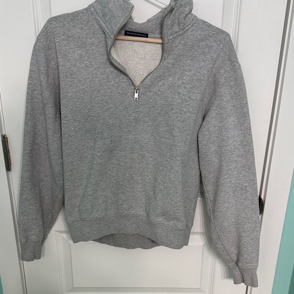 Brandy Melville Gray Quarter-Zip Jacket